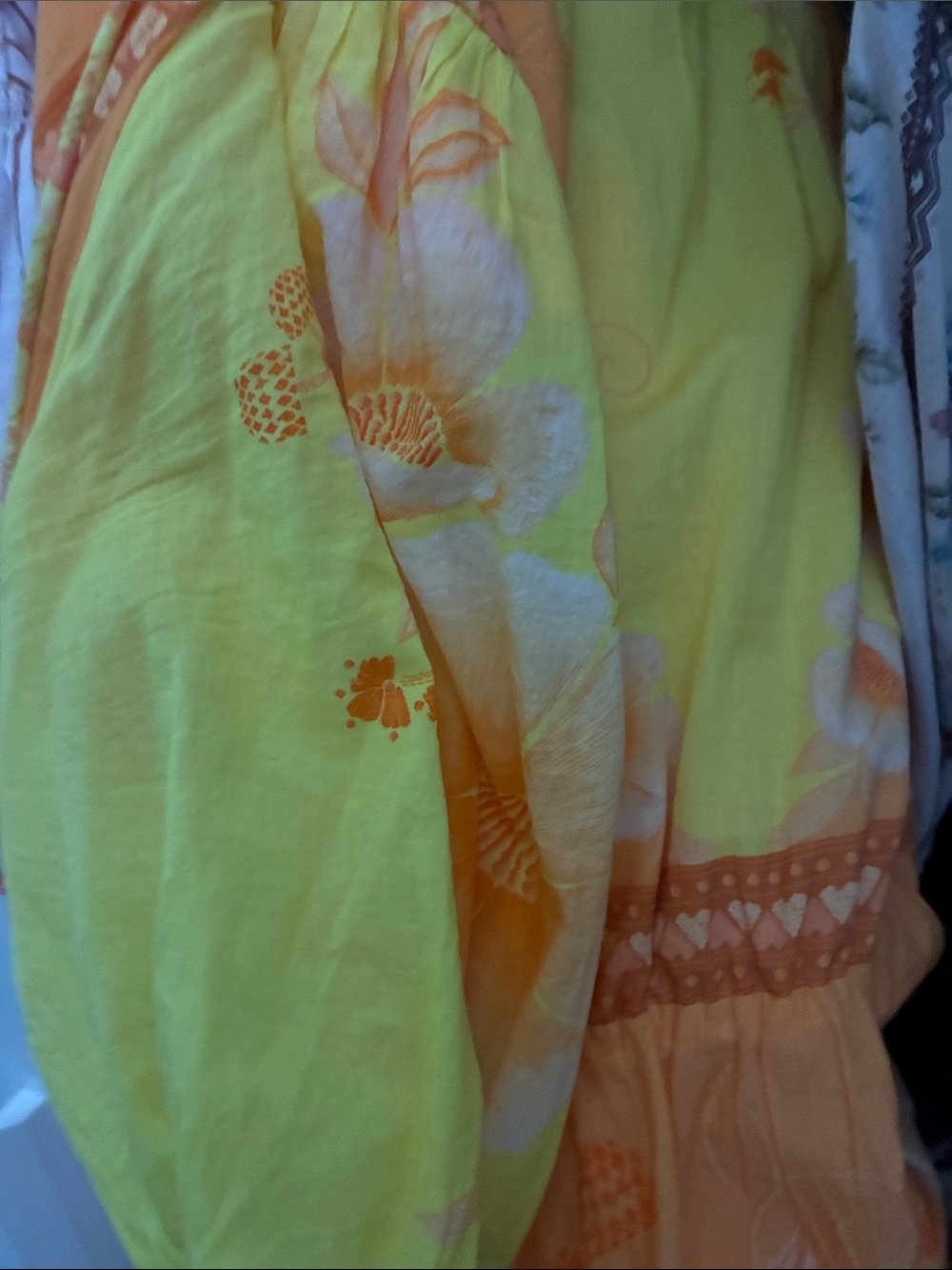 FARM Rio Yellow, Pink & Orange Floral Maxi Dress Sz. L exclusively Anthropologie - Picture 8 of 8